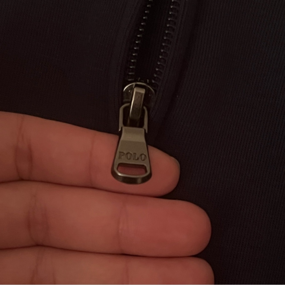 Polo Ralph Lauren Navy Blue zip light Jacket with light blue and white accents - Picture 4 of 7